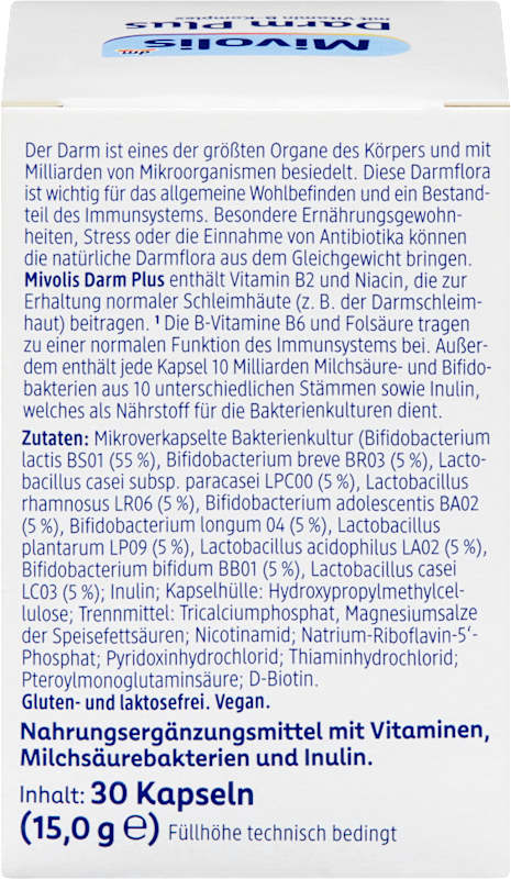 Mivolis Darm Plus capsules 30 pièces 15 g