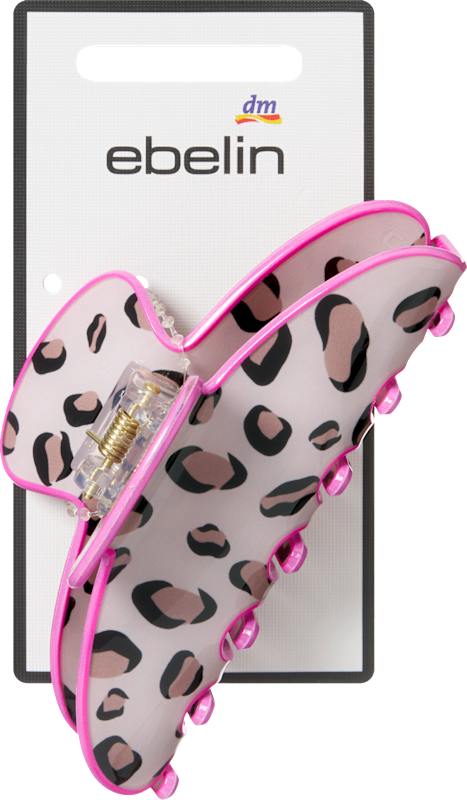 ebelin pince à cheveux motif léopard rose, 1 pièce