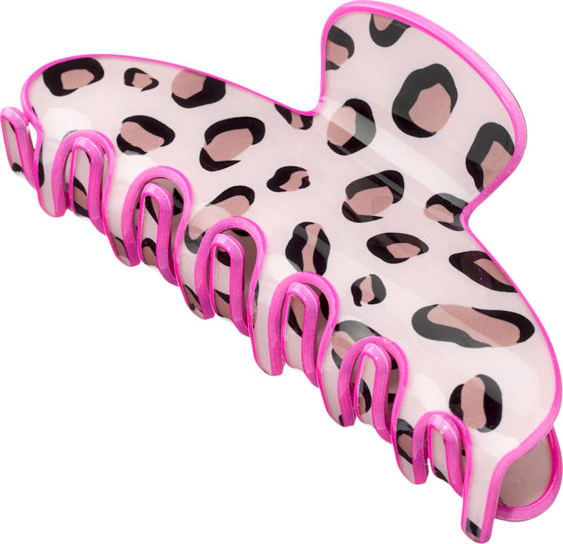 ebelin pince à cheveux motif léopard rose, 1 pièce