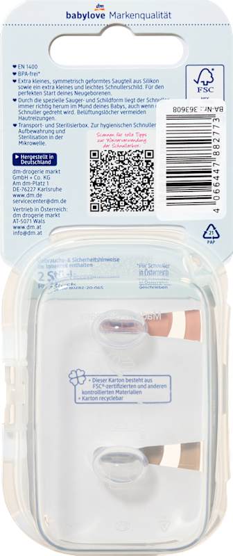babylove Sucette nouveau-né silicone symétrique abricot/beige, 2 pcs