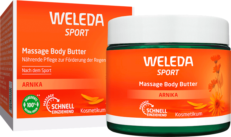 Weleda Massage Body Butter Arnika, 150 ml — produit allemand authentique au Maroc