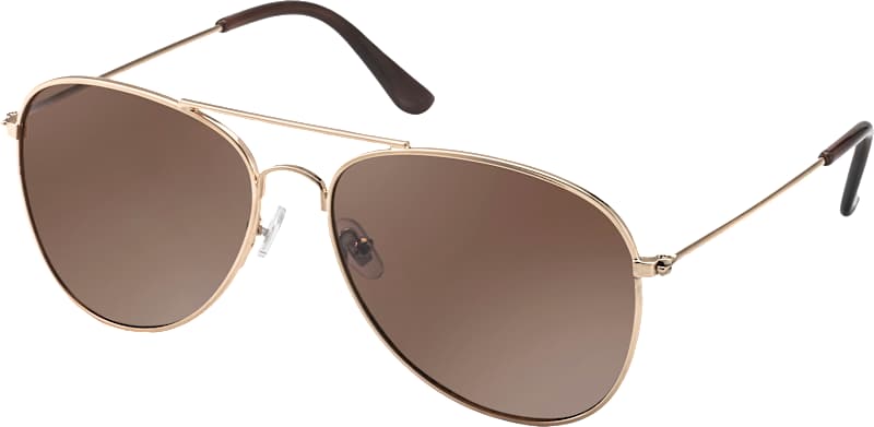 SUNDANCE Lunettes de soleil adulte aviateur monture dorée verres bruns 1 pièce