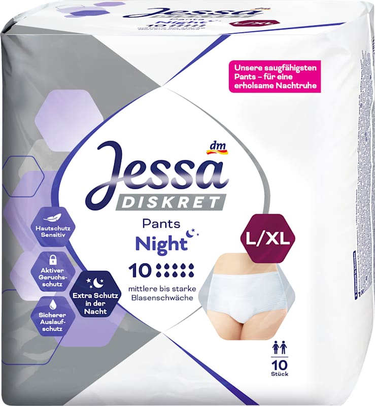 Jessa DISKRET Culottes incontinence Night T.L/XL 10 pcs