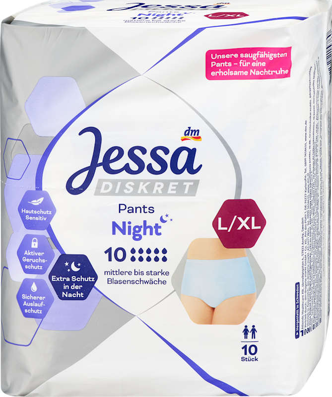 Jessa DISKRET Culottes incontinence Night T.L/XL 10 pcs