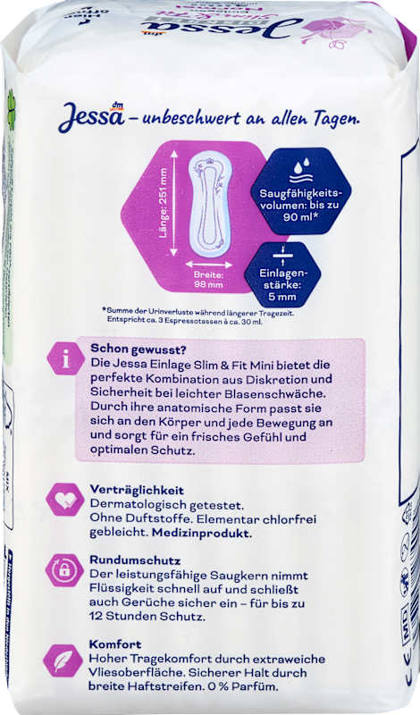 Jessa DISKRET Protections incontinence Slim & Fit Normal 16 pcs