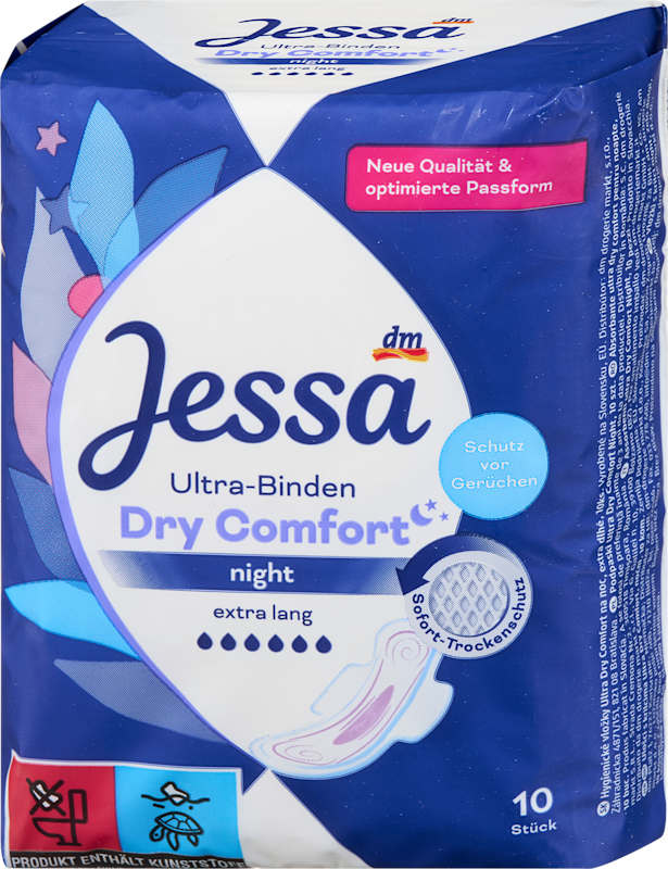 Jessa Serviettes Ultra Dry Comfort Night 10 pièces