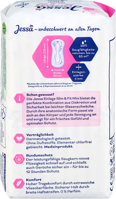 Jessa DISKRET Protections incontinence Slim & Fit Mini 18 pcs
