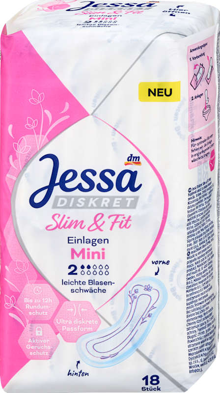 Jessa DISKRET Protections incontinence Slim & Fit Mini 18 pcs