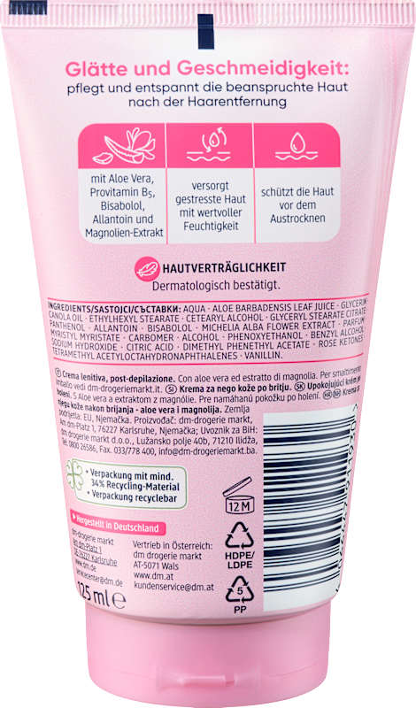 Balea Soin après-rasage Aloe Vera & extrait de magnolia 125 ml
