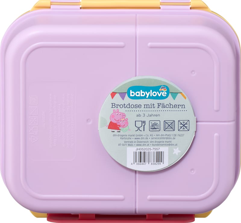 babylove Boîte à goûter à compartiments lilas/jaune Peppa Pig 1 pièce