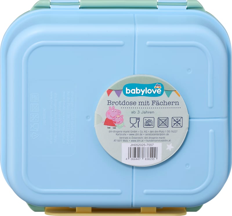 babylove Boîte à goûter compartimentée bleu/vert Peppa Pig 1 pièce