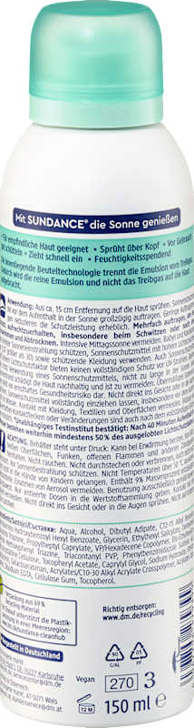 SUNDANCE Spray solaire sensitive, émulsion LSF 50, 150 ml