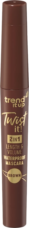 trend !t up Mascara Twist it! 2en1 longueur & volume waterproof brun 7 ml
