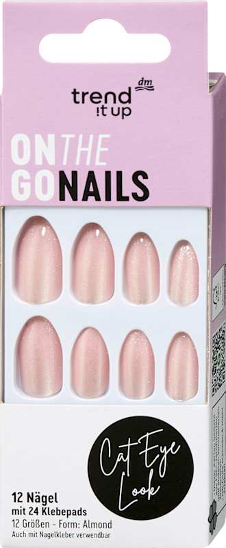 trend !t up Faux ongles On The Go Nails effet Cat Eye 12 pièces