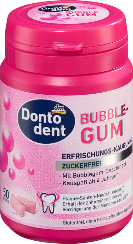 Dontodent chewing-gum Bubblegum sans sucre 50 pièces