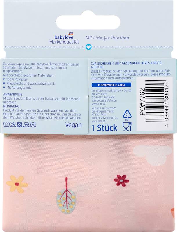 babylove Bavoir à manches rose Dino 1 pièce