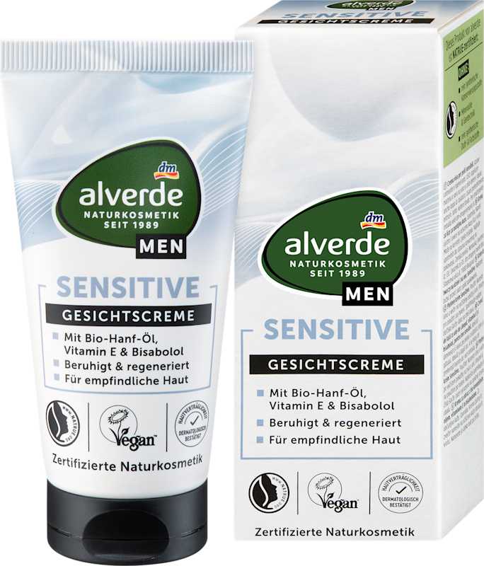 alverde MEN crème visage Sensitive 50 ml
