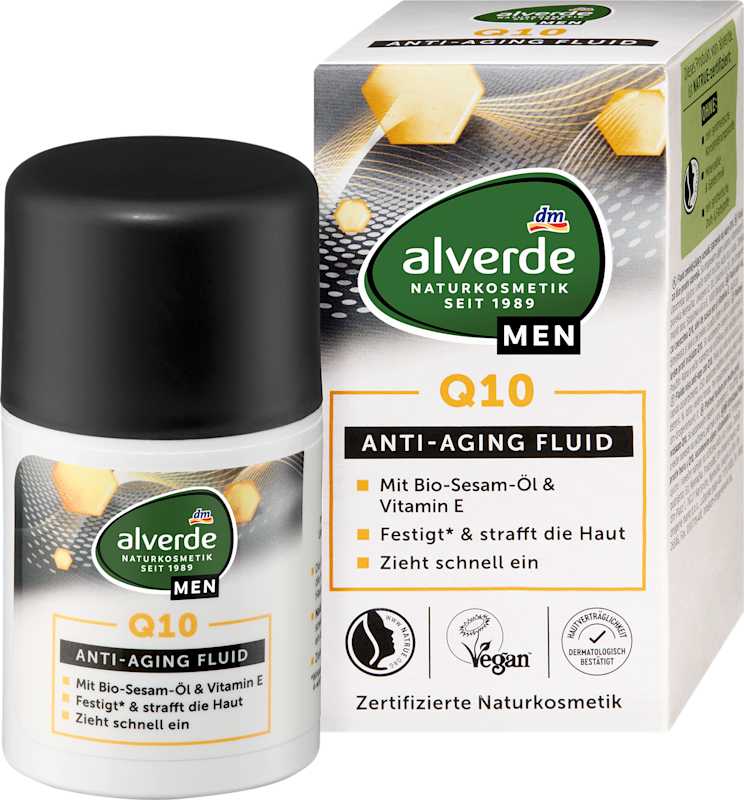 alverde MEN Fluide visage anti-âge Q10 50 ml