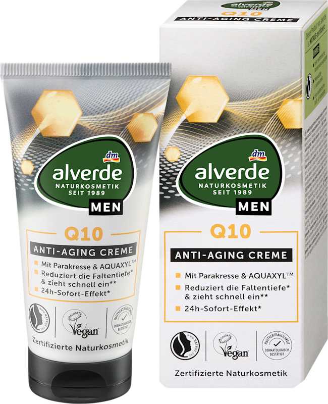 alverde MEN crème visage anti-âge Q10, 50 ml