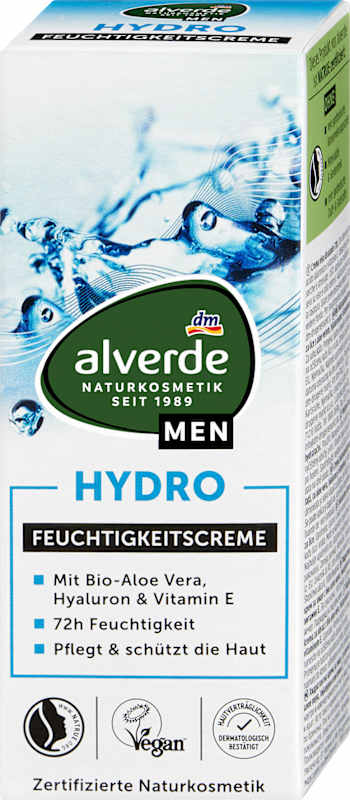 alverde MEN Crème hydratante Hydro 50 ml