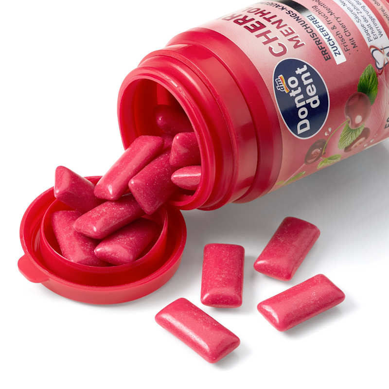 Dontodent Chewing-gum Cherry Menthol sans sucre 50 pièces