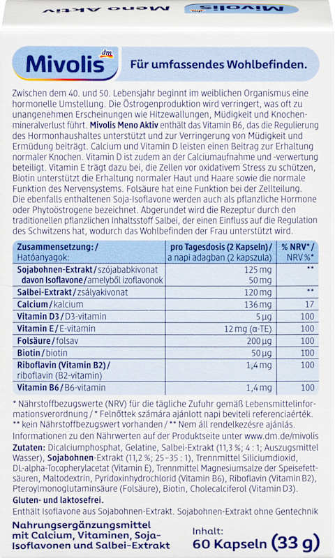 Mivolis Meno Aktiv gélules 60 pièces, 33 g