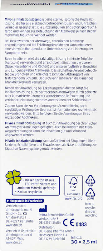 Mivolis Solution pour inhalation 30 pièces 75 ml