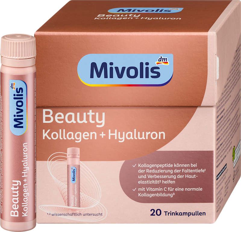Mivolis Beauty Collagène + Hyaluron, ampoules à boire, 20 pièces, 500 ml