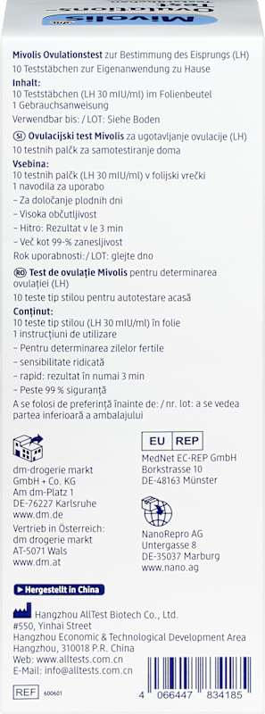 Mivolis Test d'ovulation bandelettes 10 pièces