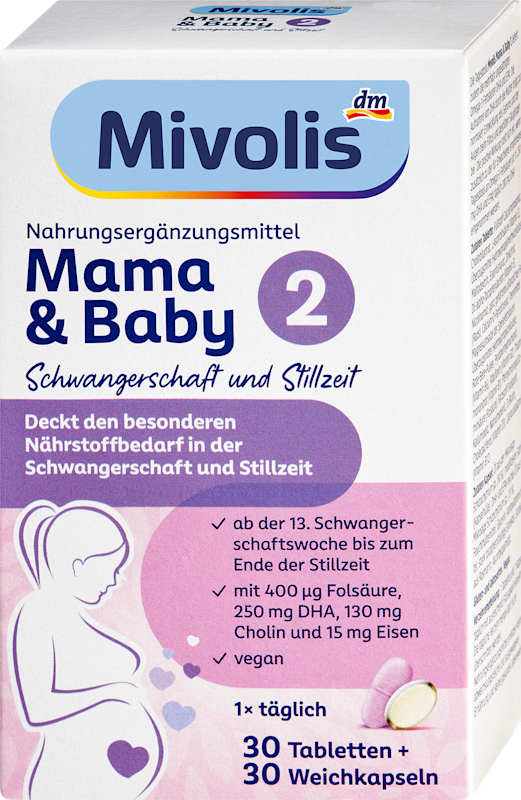 Mivolis Mama & Baby 2 comprimés 30 pièces + capsules molles 30 pièces 65 g