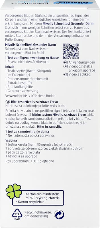 Mivolis Test rapide Intestin sain 1 application 1 pc