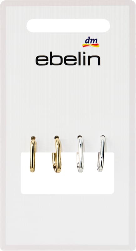 ebelin créoles aspect doré & argenté 4 pc