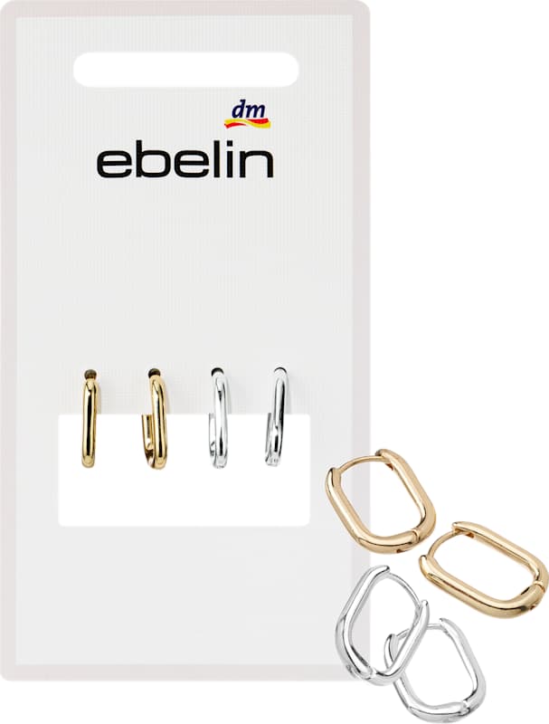 ebelin créoles aspect doré & argenté 4 pc