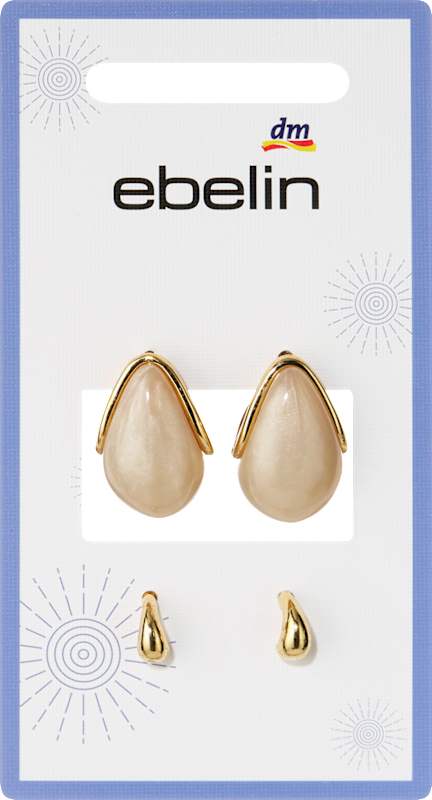 ebelin Boucles d'oreilles forme goutte effet doré 4 pcs