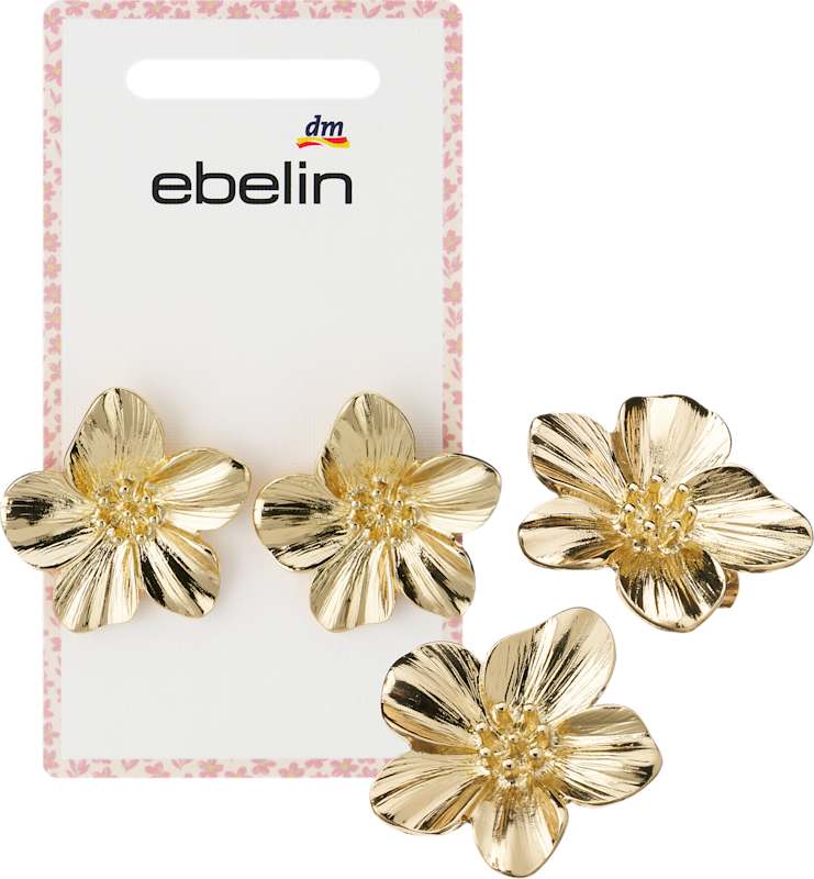 ebelin Boucles d'oreilles à fleurs, aspect or, 2 pc