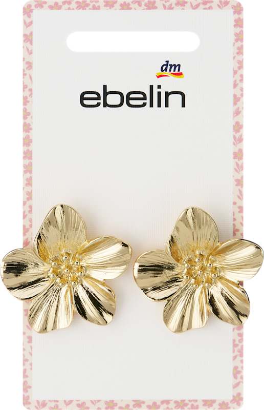 ebelin Boucles d'oreilles à fleurs, aspect or, 2 pc