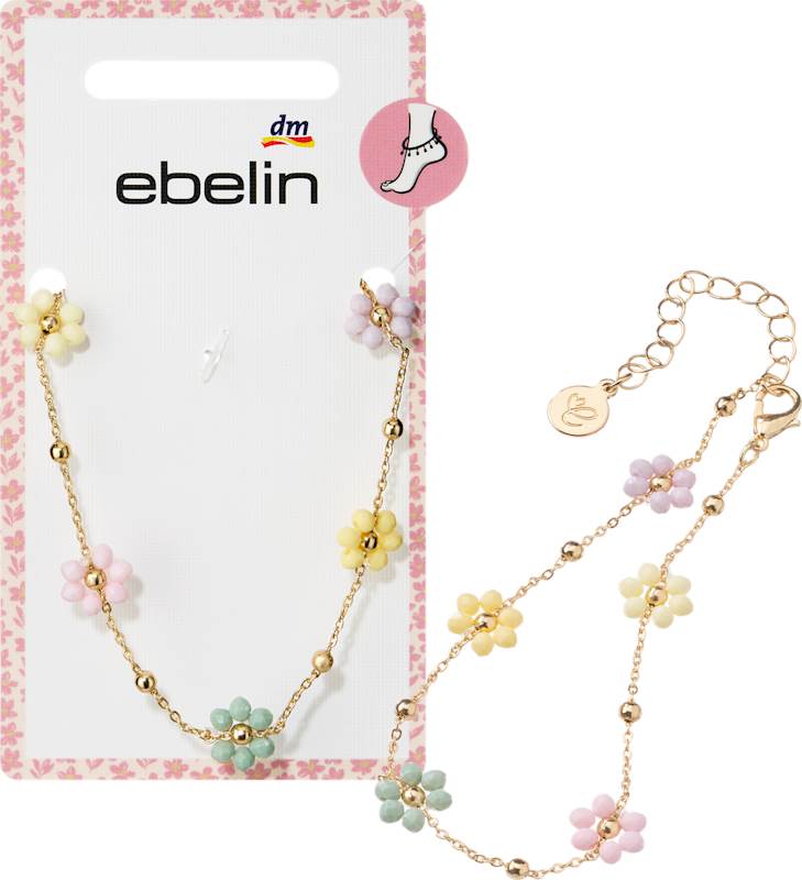 ebelin Chaîne de cheville à fleurs dorée 1 pièce
