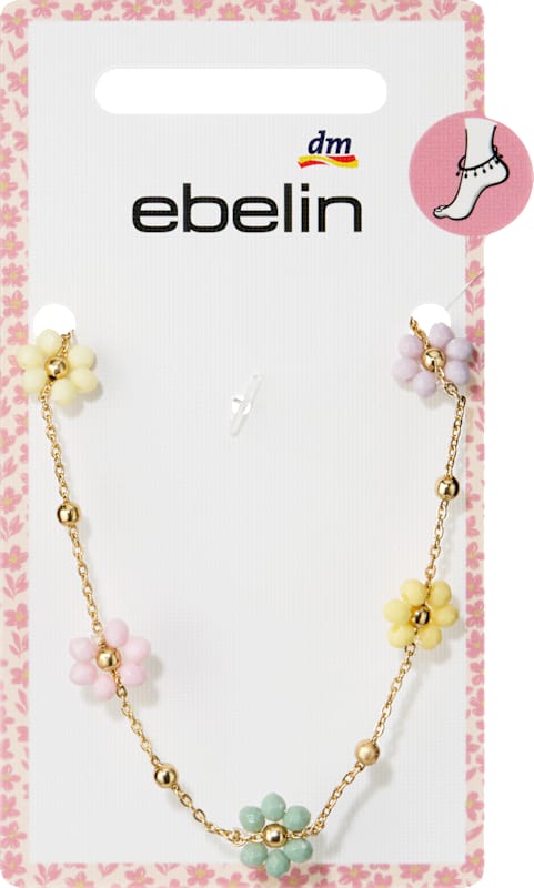 ebelin Chaîne de cheville à fleurs dorée 1 pièce