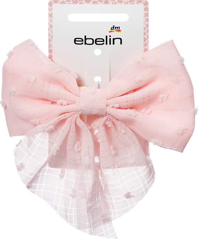 ebelin barrette nœud rose 1 pièce