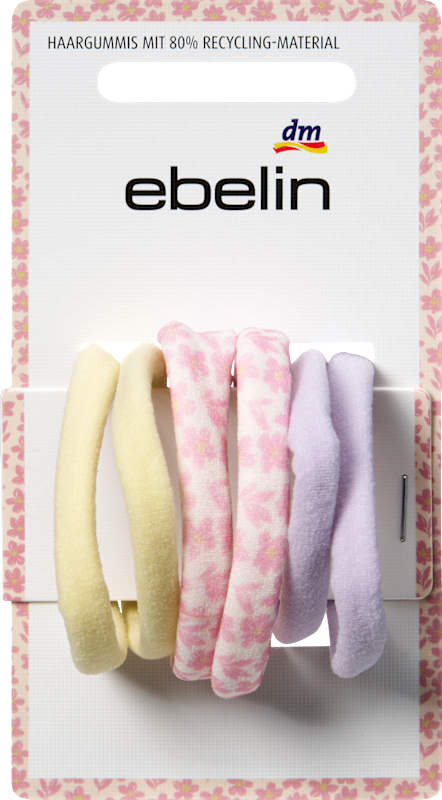 ebelin Élastiques cheveux jaune/lilas/à fleurs 6 pièces