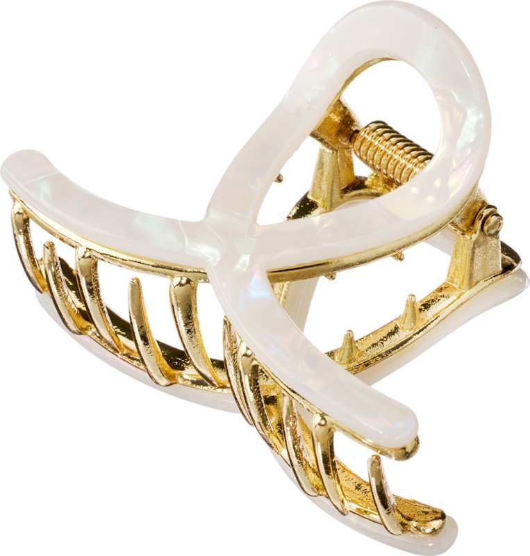 ebelin Pince à cheveux forme Loop blanc/doré 1 pièce