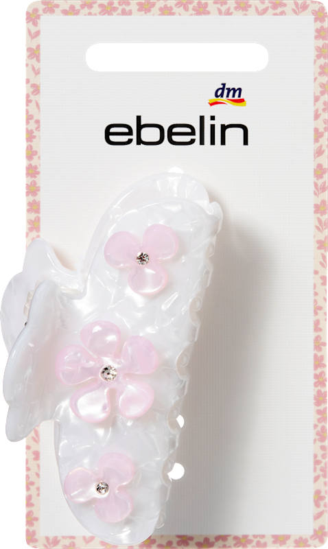 ebelin Pince à cheveux à fleurs blanche