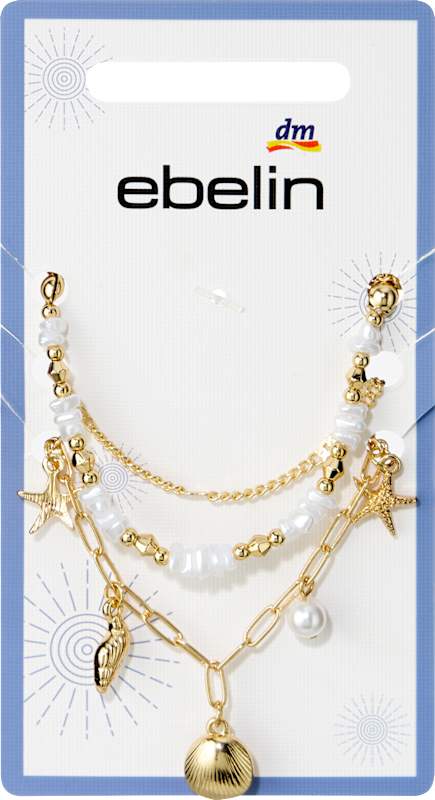 ebelin Bracelets marins avec perles aspect doré, 3 pcs