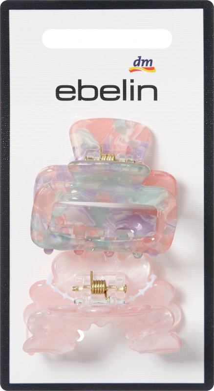 ebelin Pinces à cheveux midi rose/marbré 2 pièces