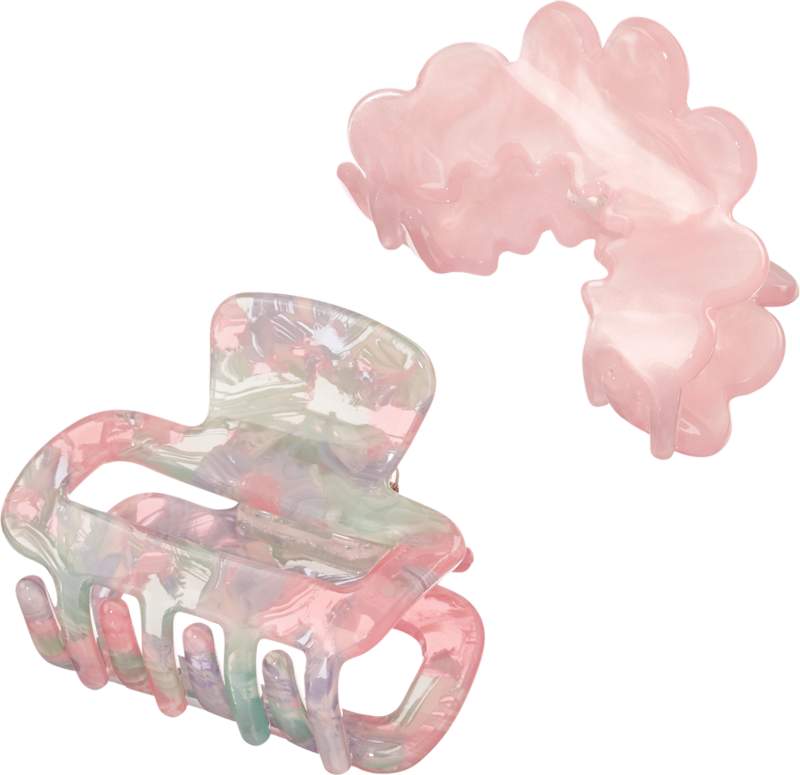ebelin Pinces à cheveux midi rose/marbré 2 pièces