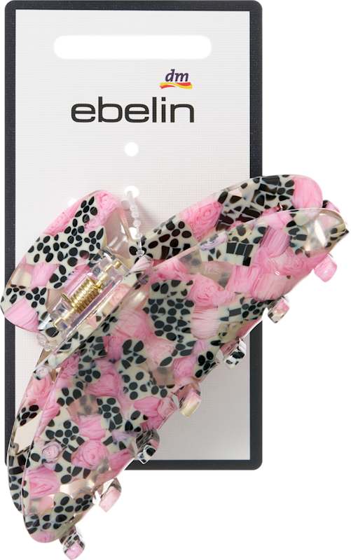 ebelin pince à cheveux mouchetée noir/rose 1 pièce