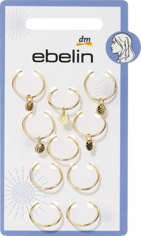 ebelin piercings cheveux aspect doré 10 pièces