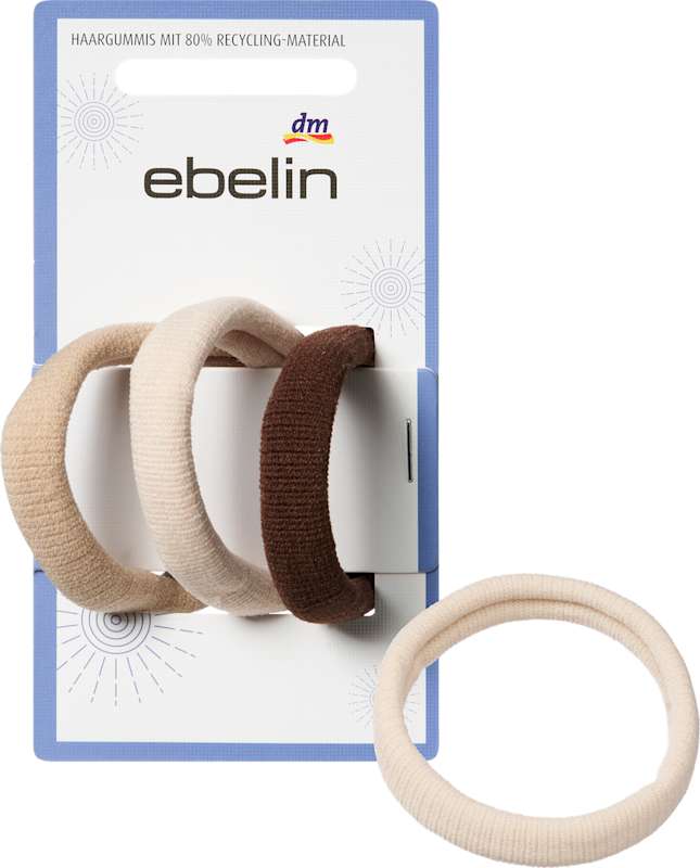 ebelin Élastiques cheveux crème/marron, 3 pièces