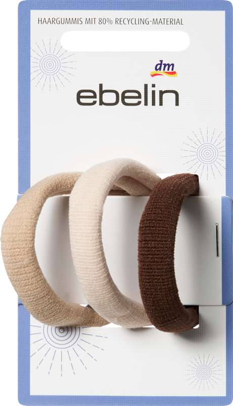 ebelin Élastiques cheveux crème/marron, 3 pièces