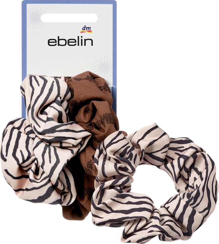 ebelin Chouchous marron/motif zèbre 2 pièces